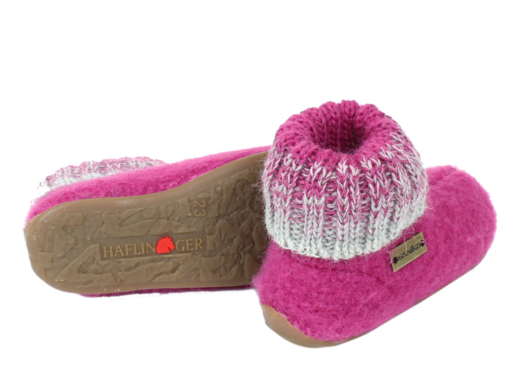 Haflinger Children's slippers Iris Pink sole view