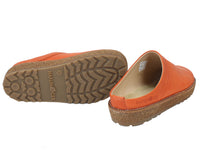 Haflinger Leather Clogs Travel Orange sole view