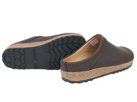 Haflinger Leather Clogs Malmo Brown 708 sole view