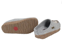 Haflinger Felt Clogs Grizzly Horse Grey sole view