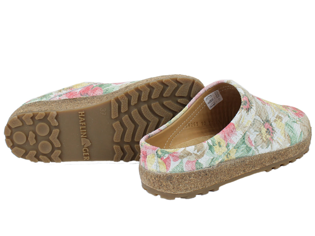 Haflinger Leather Clogs Malmo Blooming sole view