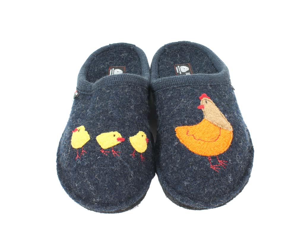 Haflinger Slippers Flair Hen Blue top view