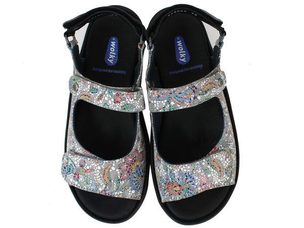 Wolky Women Sandals Rio Mosaic Taupe upper view