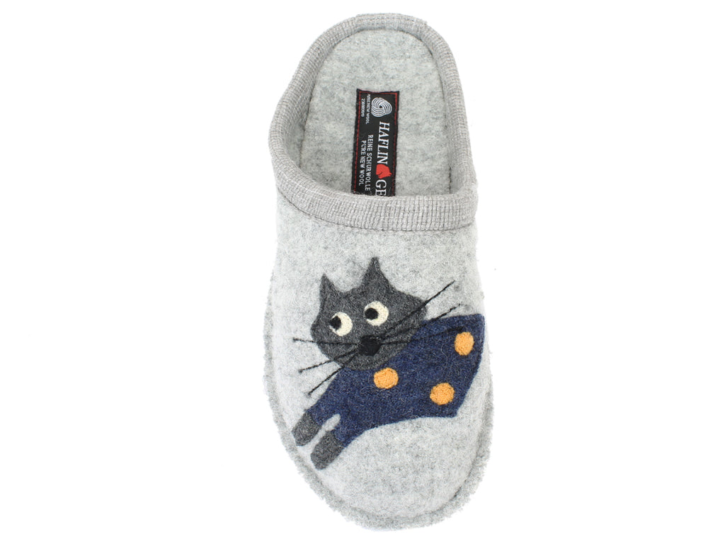 Haflinger Slippers Flair Cucho Cat Grey right foot