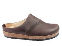 Haflinger Leather Clogs Esbjerg Brown side view