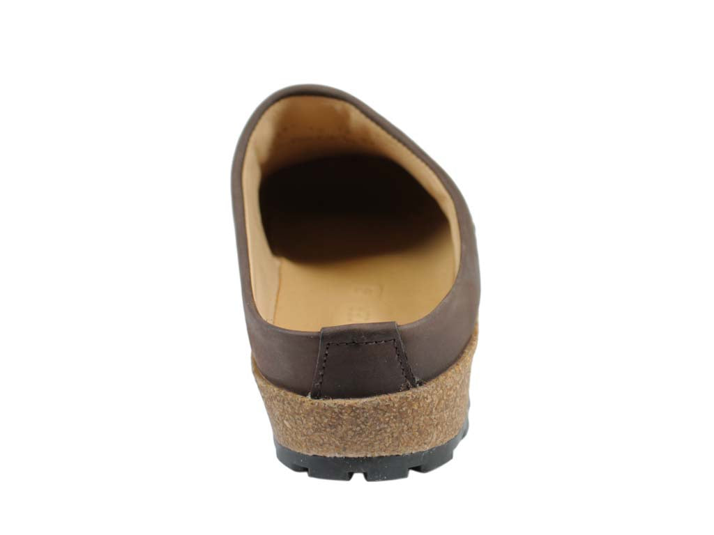 Haflinger Leather Clogs Esbjerg Brown back view