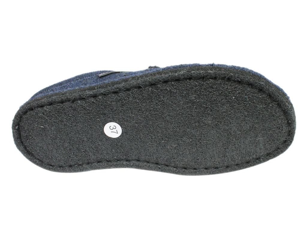 Haflinger Slippers Flair Dachs Dog Dark Blue sole view