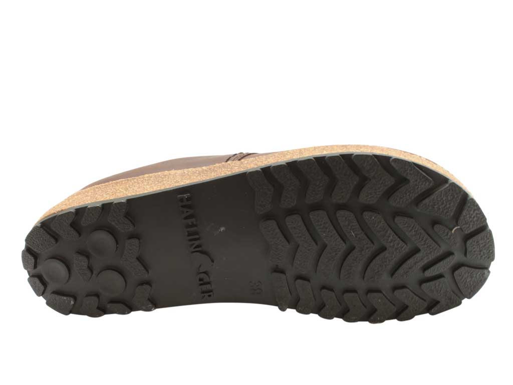 Haflinger Leather Clogs Esbjerg Brown sole view