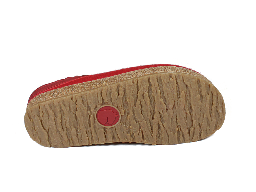 Haflinger Grizzly Torben Felt Clogs Rubin sole view