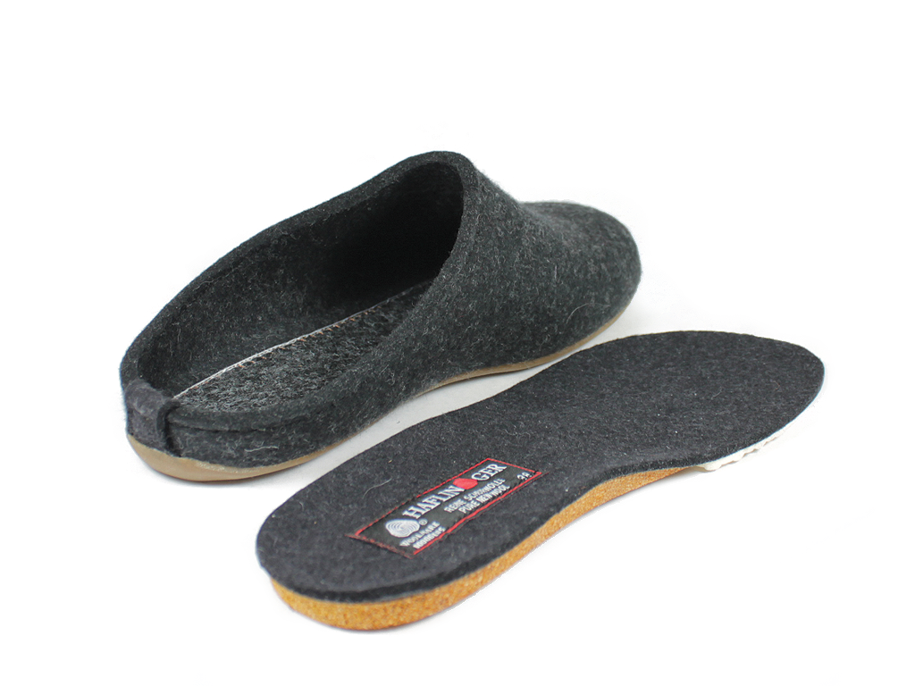 Haflinger Slippers Everest Fundus Graphite Unisex Felt Slippers