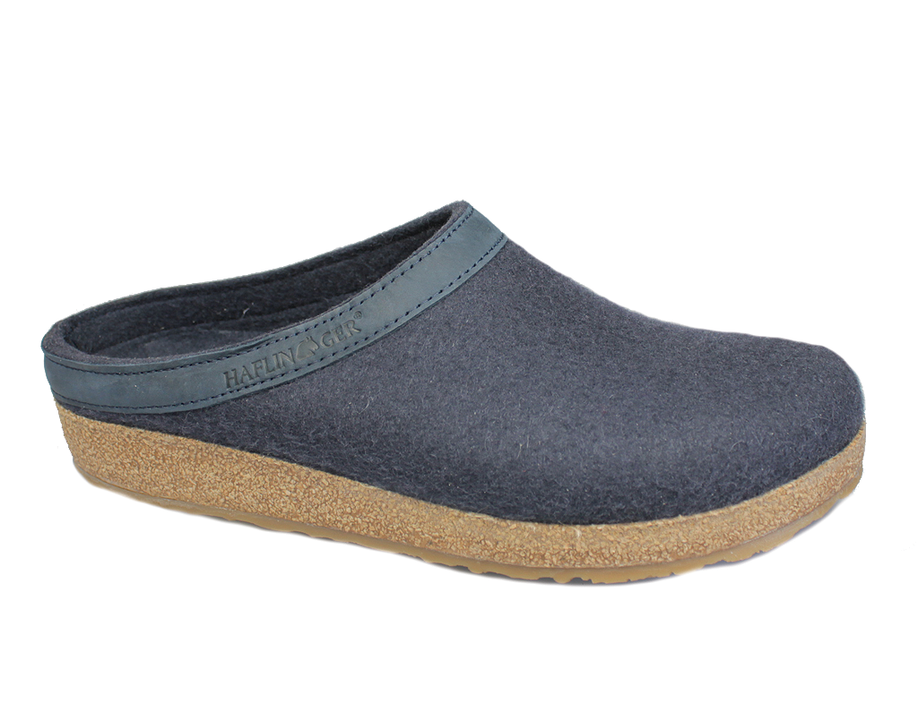 Haflinger Grizzly Torben Felt Clogs Dark Navy