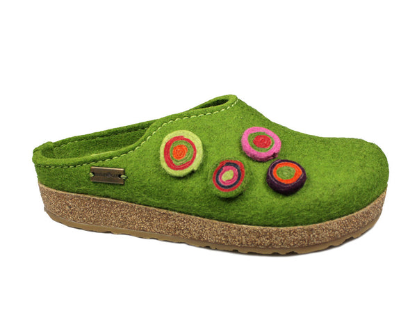 Haflinger Kanon Green Felt Clogs