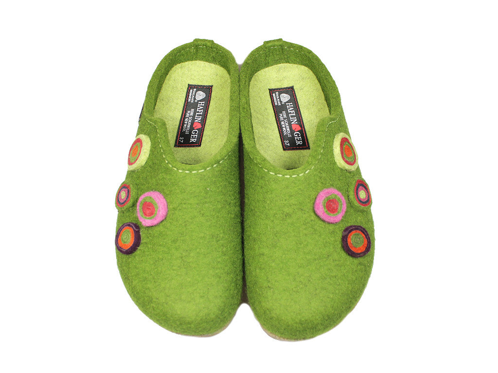 Haflinger Kanon Green Felt Clogs