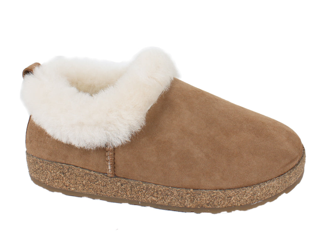 Haflinger Clogs Sheepskin Iceland Chestnut side view