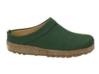 Haflinger Leather Clogs Malmo Green side view