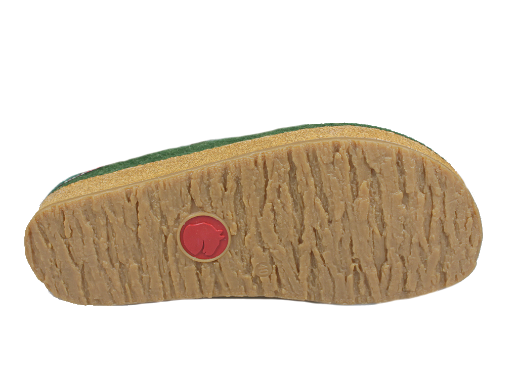 Haflinger Grizzly Classic Felt Clogs Forest Green