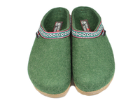 Haflinger Grizzly Classic Felt Clogs Forest Green
