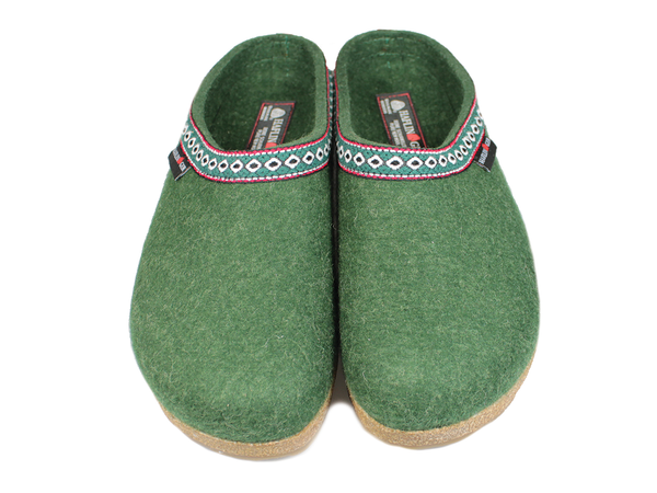Haflinger Grizzly Classic Felt Clogs Forest Green