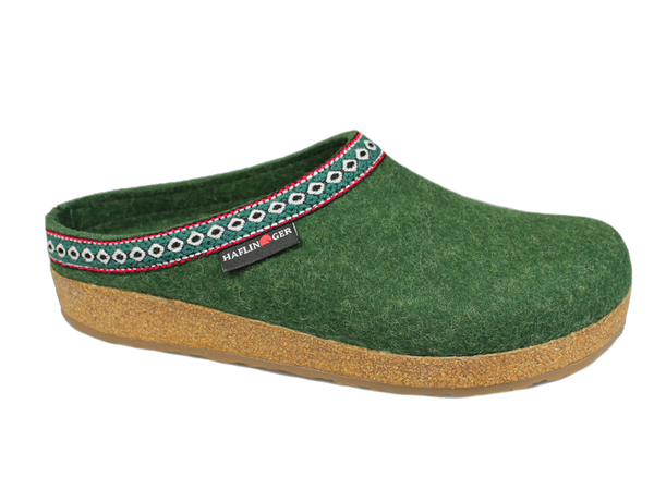 Haflinger Grizzly Classic Felt Clogs Forest Green